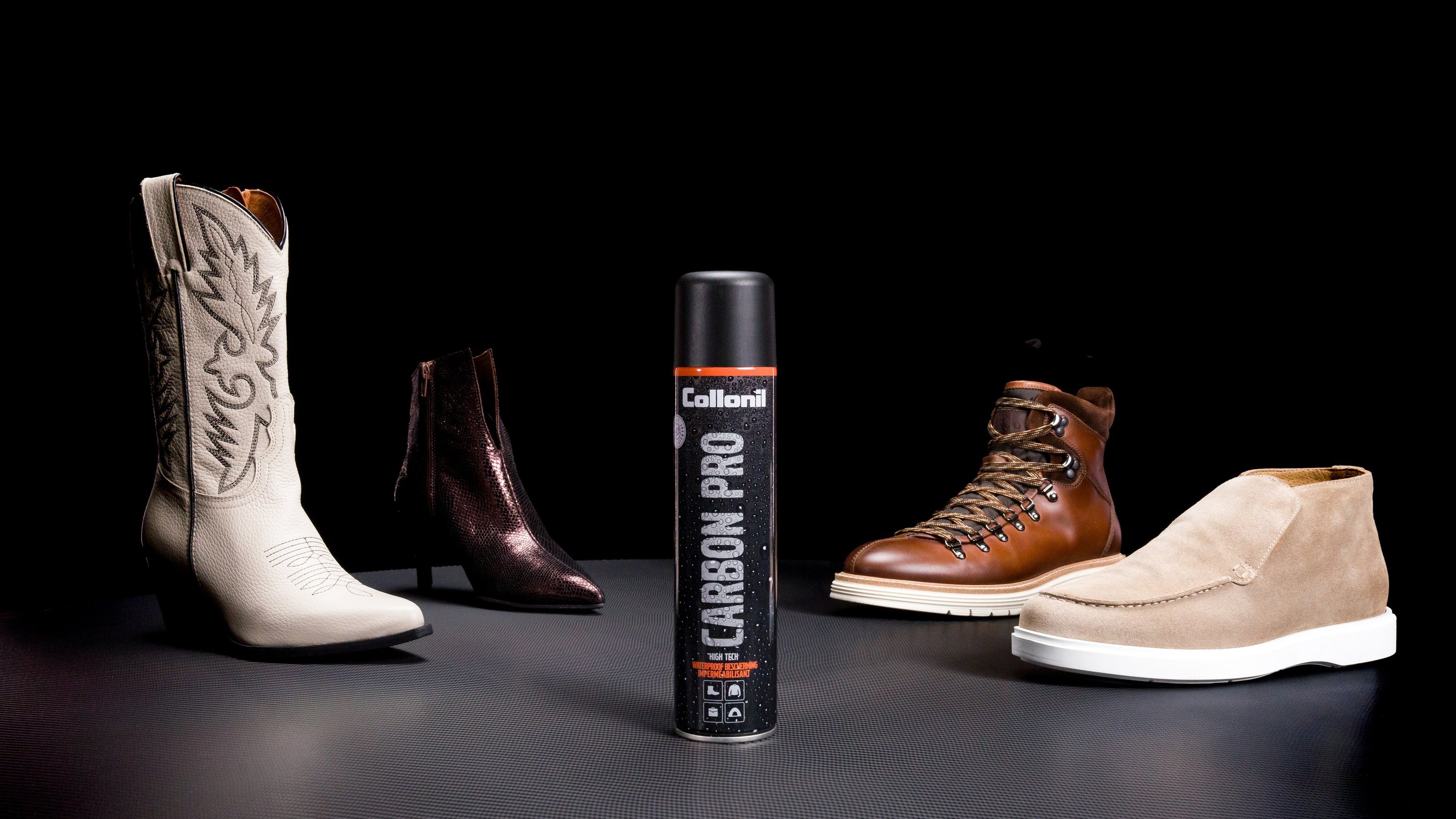 Vernieuwde Collonil Carbon Pro +33% campagne in samenwerking met premium schoenenmerken 